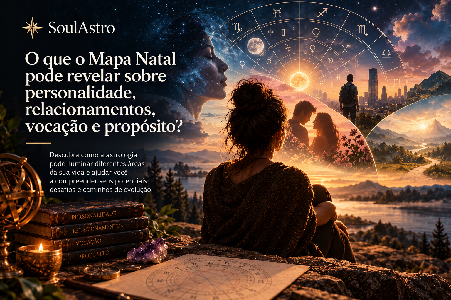 O que o Mapa Natal pode revelar sobre personalidade, relacionamentos, vocação e propósito?